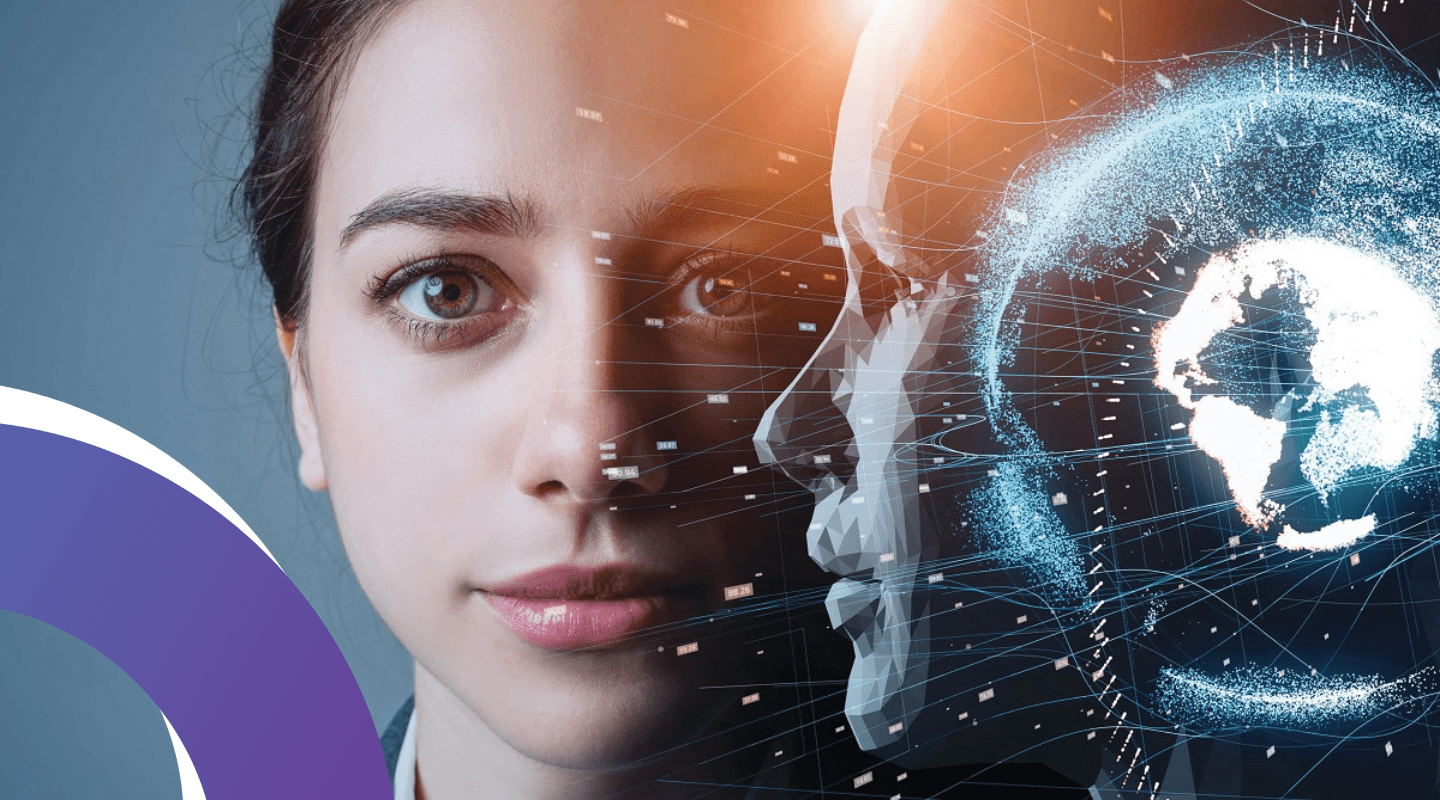 Real-life and digital twin representing AI features.