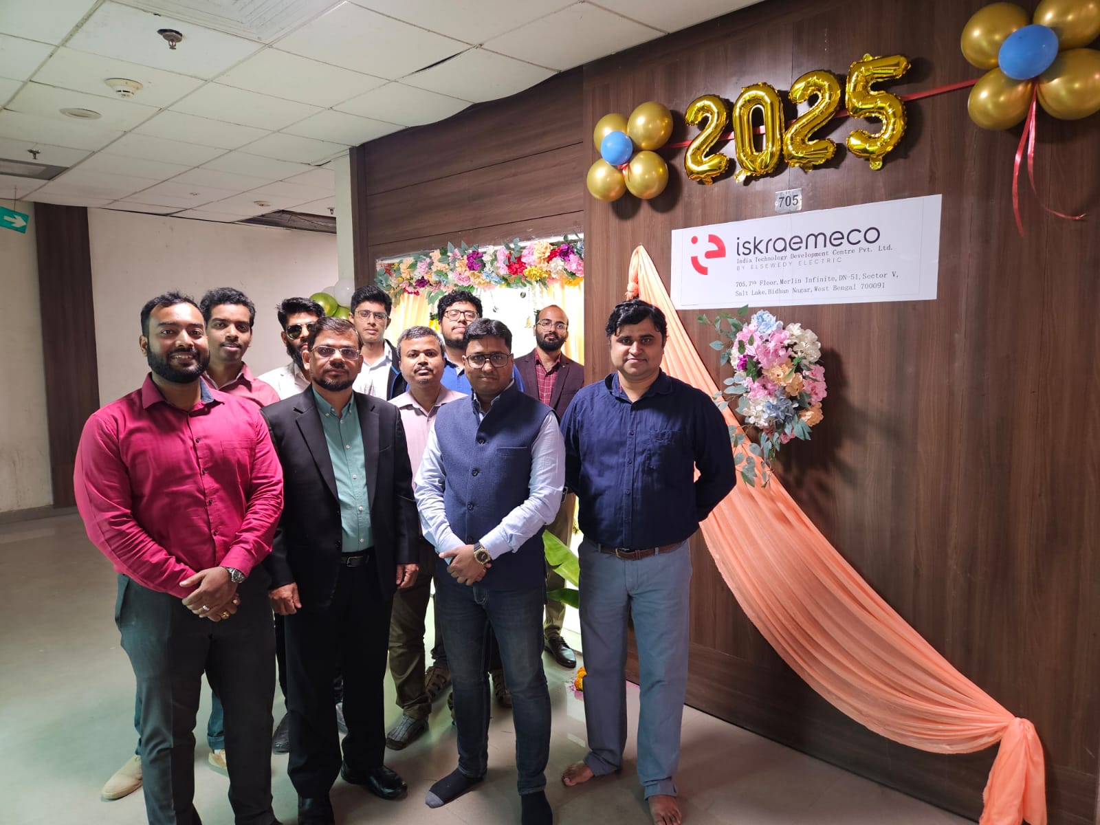Iskraemeco team in front of the newly opened Iskraemeco TDC in Kolkata, India.